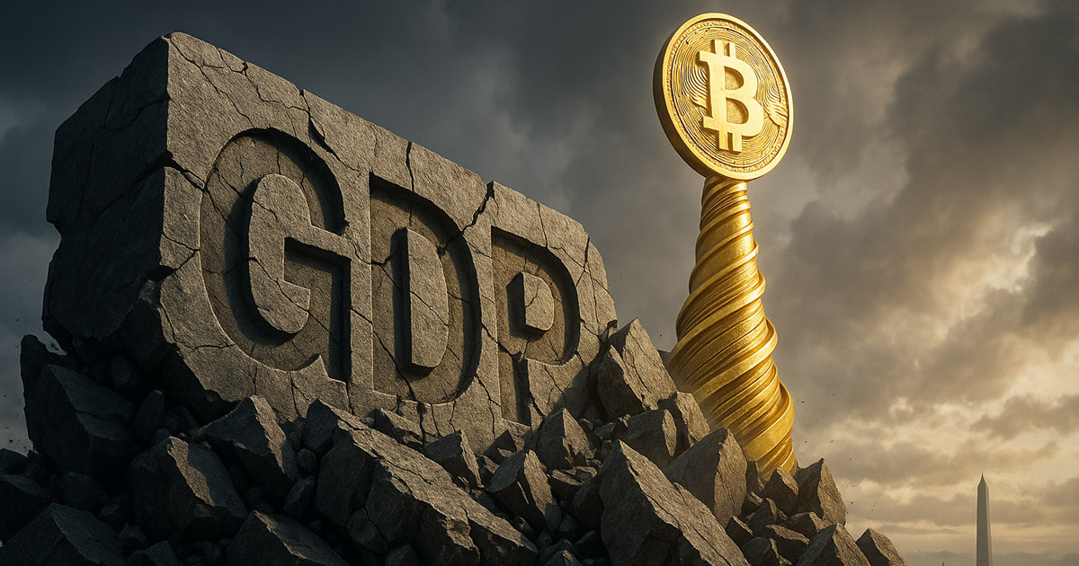 Stalling US economy expected in Q1 GDP advance data today as Bitcoin realized cap at all-time high