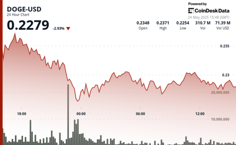 Dogecoin Slides Below $0.23 but Finds Support as Buyer Demand Rebuilds