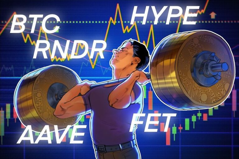 Bitcoin price cools going into Fed rate hike week, HYPE, AAVE, RNDR, FET still look bullish