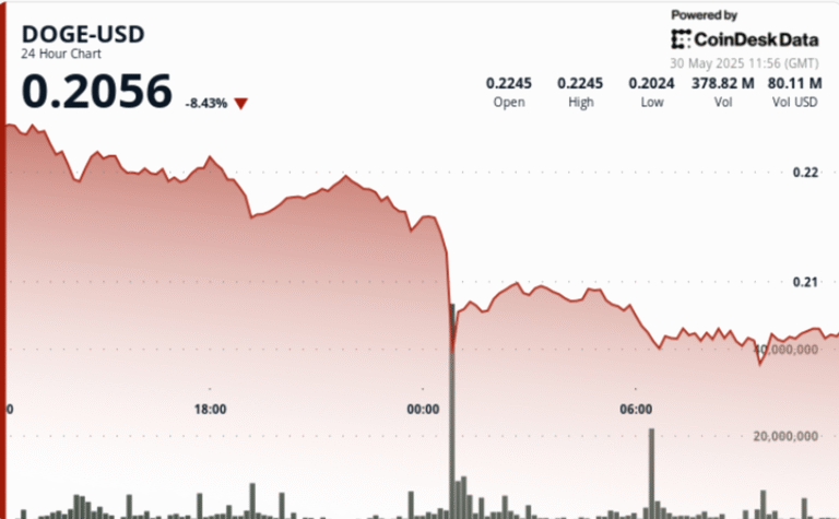 Dogecoin Plunges 10% in Midnight Crash, Struggles to Find Footing