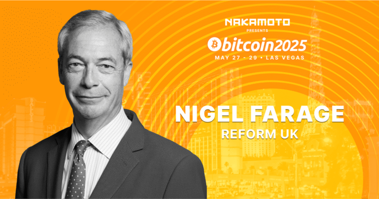 Nigel Farage To Speak At Bitcoin 2025 Conference