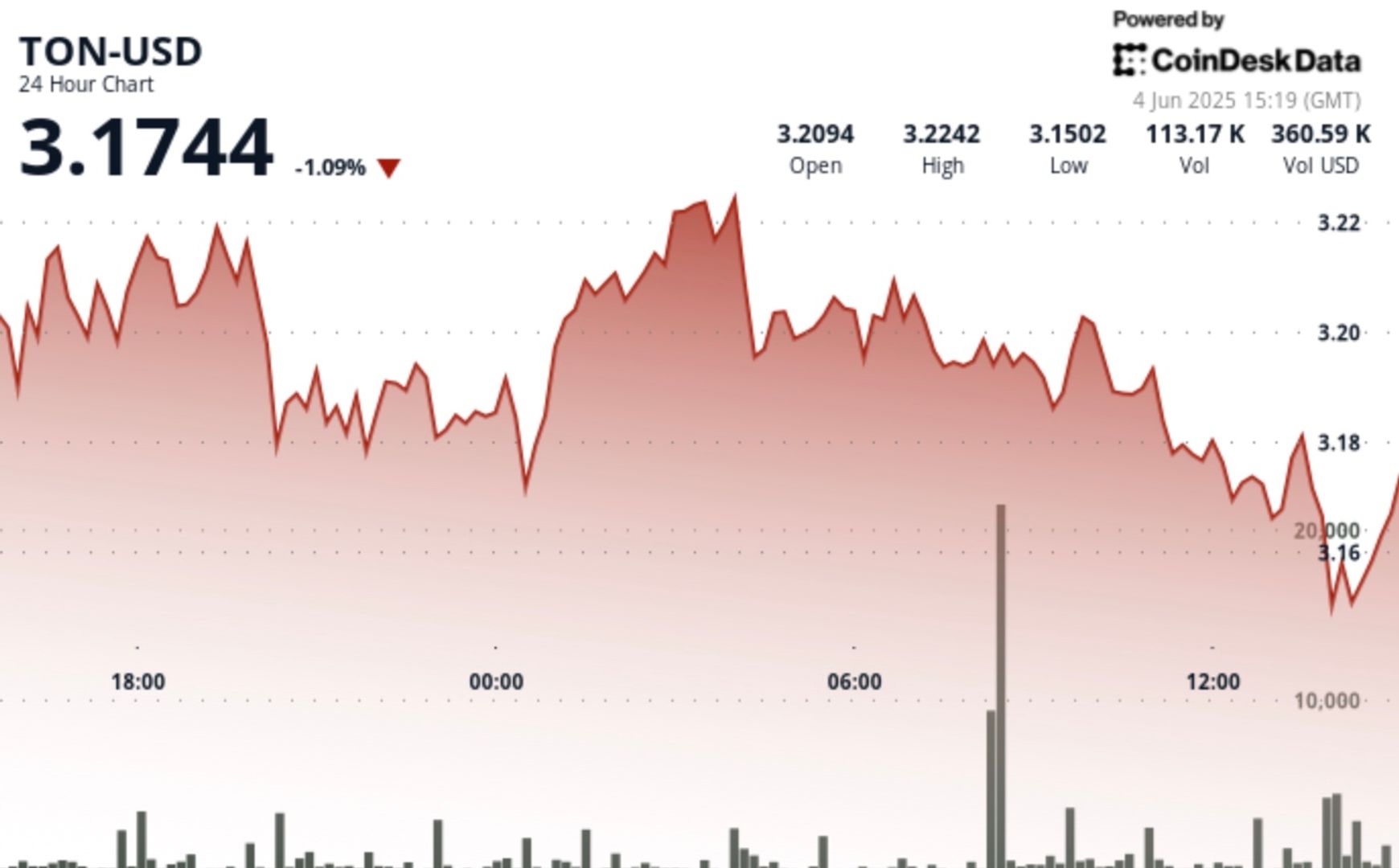 TON Dips as 'Double Top' Pattern Potentially Signals Short-Term Bearish Trend