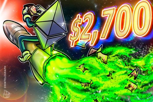 Staked Ethereum hits all-time high as ETH tops $2.7K