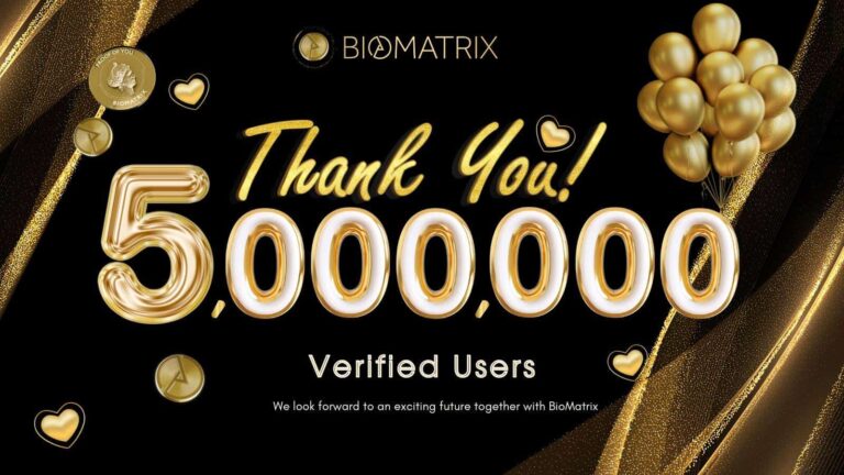 BioMatrix Surpasses 5 Million Verified Users, Setting New Standards for Real Human Engagement in Web3