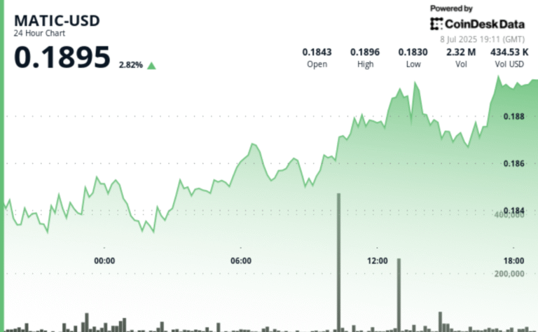 Polygon’s Token Gains 3% After Seeing ‘Exceptional’ Trading Volume