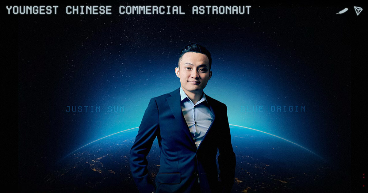 Justin Sun to Become Youngest Chinese Commercial Astronaut with Blue Origin’s New Shepard