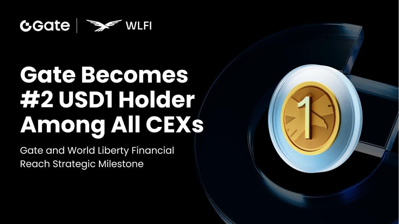 Gate and World Liberty Financial Reach Strategic Milestone: Gate Becomes Second-Largest Holder of USD1 Among Centralized Exchanges
