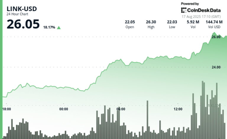 Chainlink's LINK Top Performer Among Top 50 by % Daily Gain, as Analyst Calls It 'Very Undervalued’