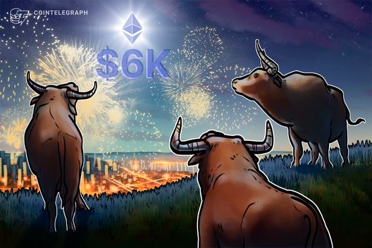 Ether bull flag targets $6K as ETH supply on exchanges falls to 12%