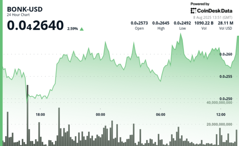BONK Pushes Higher, Tests Resistance at $0.0000264