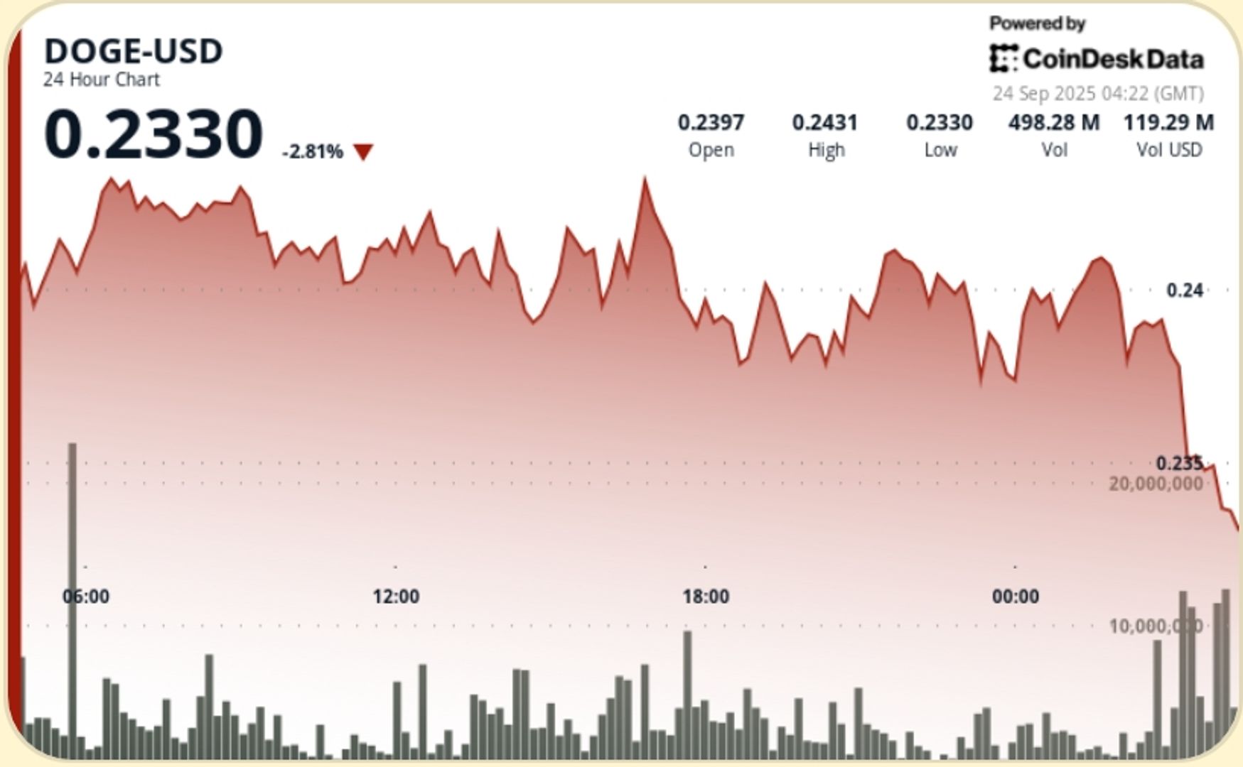 DOGE Holds Firm Above $0.24 Support in Choppy Session