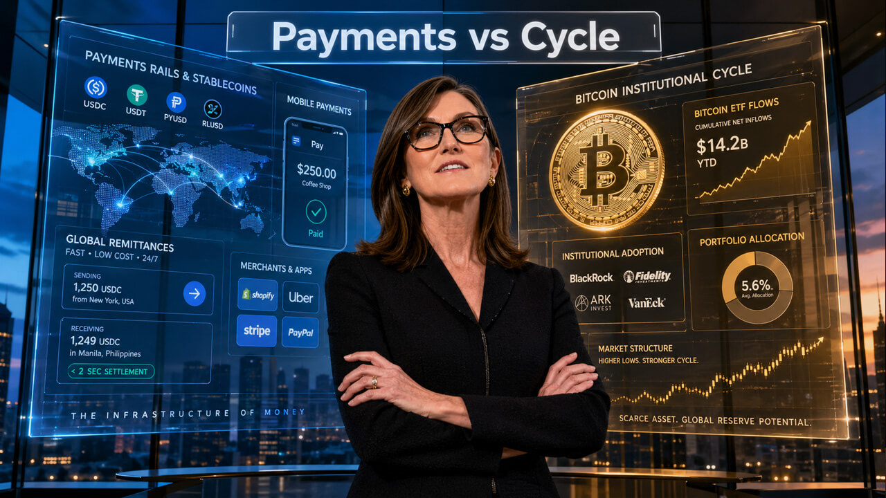 Cathie Wood’s Bitcoin bull thesis concedes stablecoins won the real-world payment fight