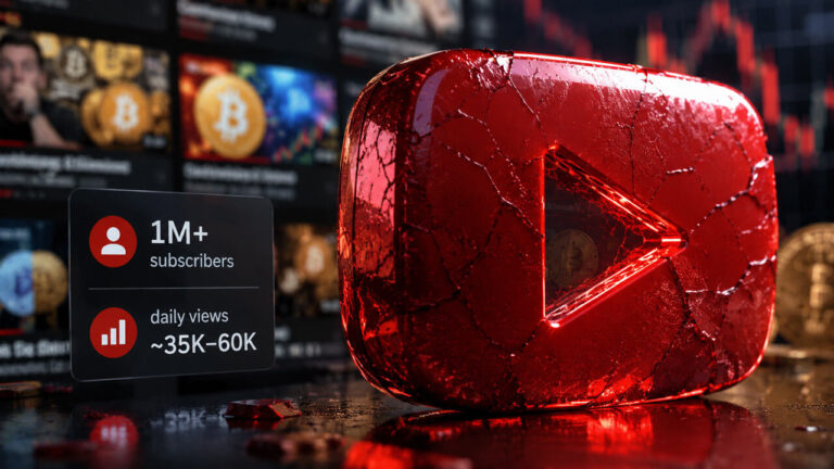 Crypto YouTube views collapse in 2026 as viewers turn off crypto channels