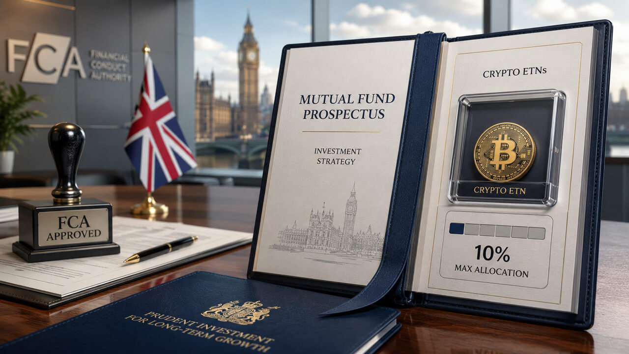UK mutual funds may soon be allowed to hold crypto ETNs, but only with a 10% leash