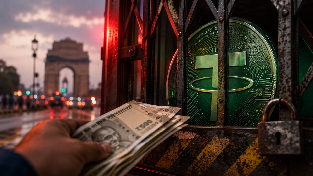 Tether trades 8.5% above India’s dollar rate as policy pressure hits USDT access