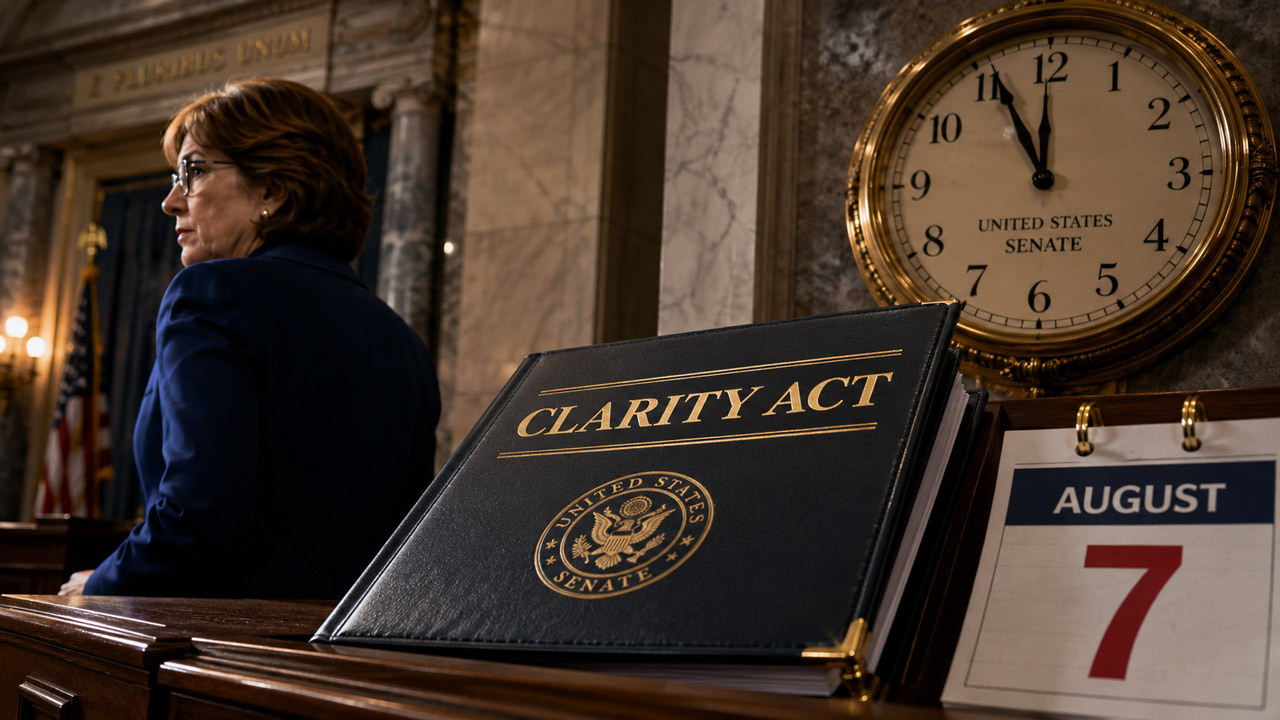 CLARITY Act misses July target making August 7 a critical date for the bill