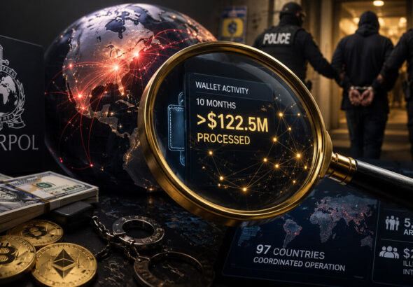 One crypto wallet tied to a 20-year-old fraudster processed over $122M before Interpol closed in