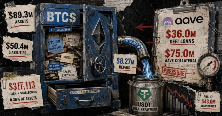 BTCS used Ethereum to repay Aave debt and ended Q2 with just $317,000 in cash