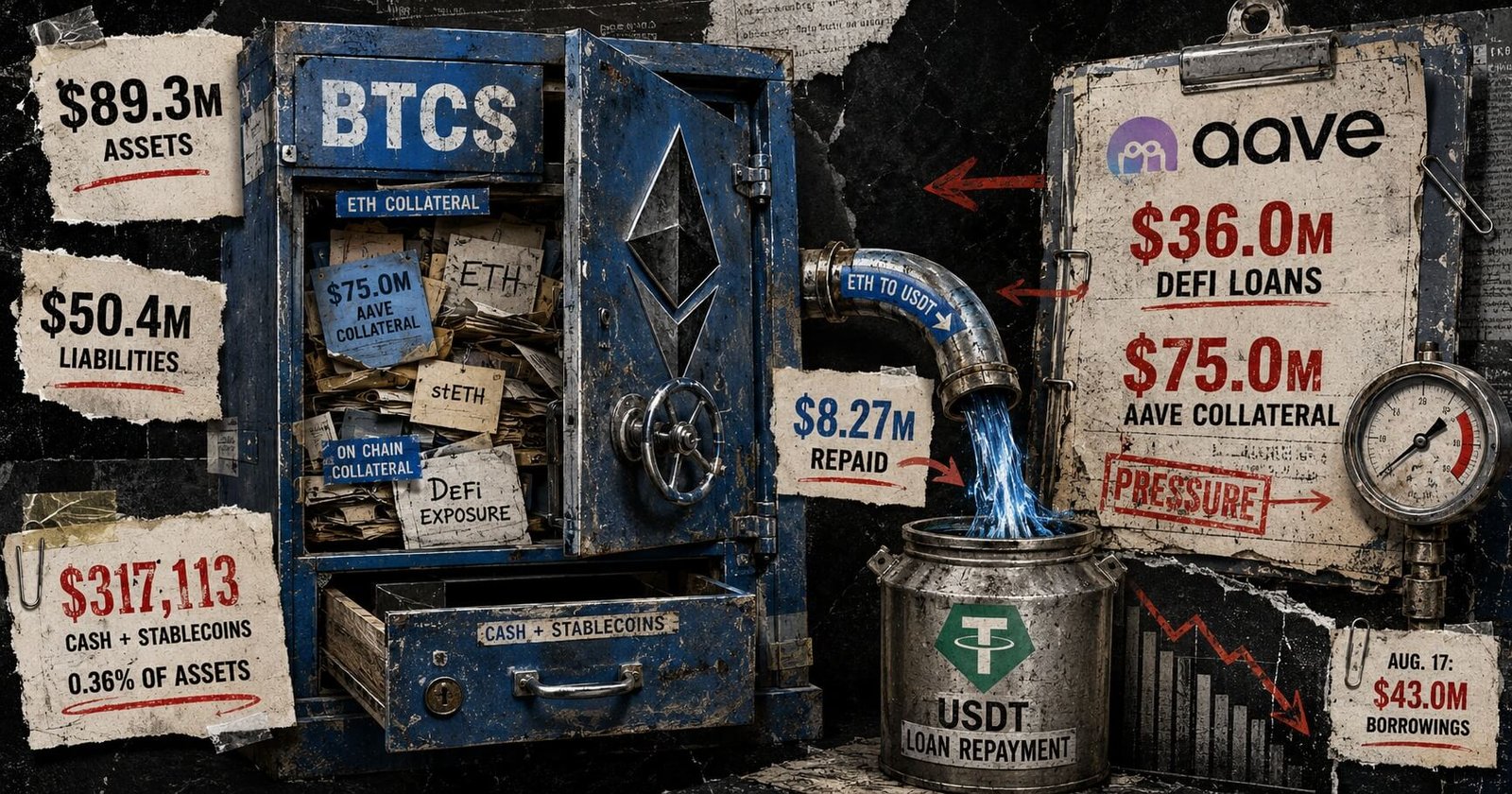 BTCS used Ethereum to repay Aave debt and ended Q2 with just $317,000 in cash