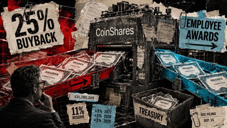 Why major crypto asset manager’s 25% buyback plan might recycle shares to employees instead of shrinking supply