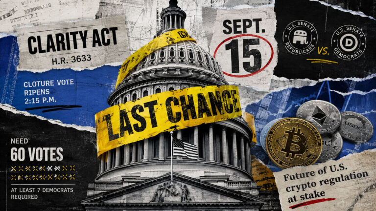 White House warns CLARITY Act will die Sept 15 unless 7 Democrats vote yes