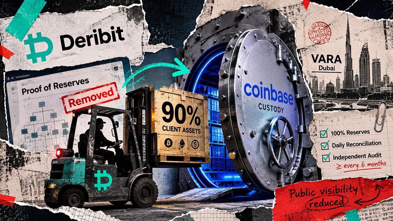 Deribit moved 90% of client assets to Coinbase, then killed its daily proof-of-reserves check
