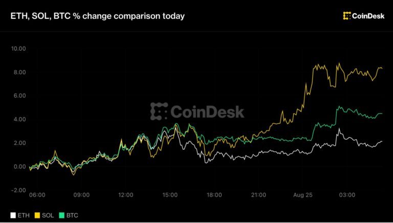 Bitcoin tops $80,000, solana jumps 8% but rally now runs into overbought warning