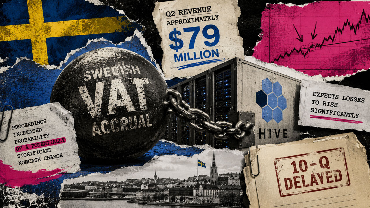 Bitcoin miner HIVE’s $79M quarter runs into an $80M Swedish tax problem