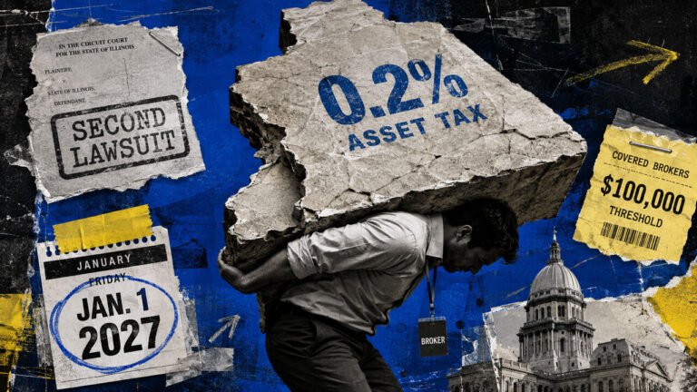 Everyday crypto users face monthly tax bills on total asset value if covered brokers fail to collect under new Illinois rules