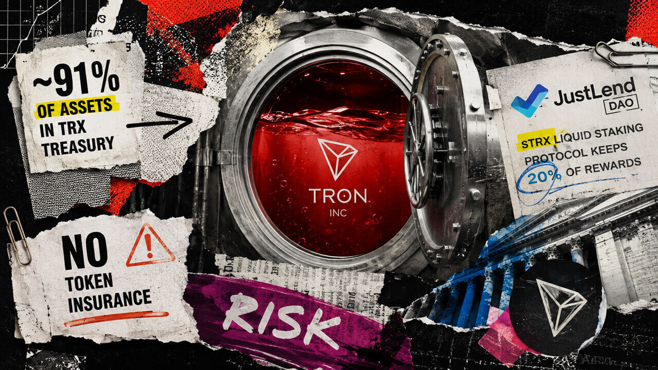 Tron Inc. put over 90% of assets behind an uninsured JustLend dependency as its TRX treasury kept growing