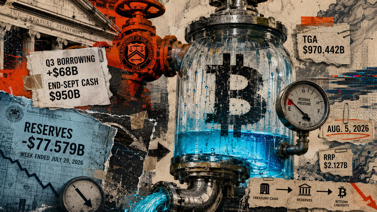 Tomorrow sees a massive liquidity trap for Bitcoin as the US Treasury is quietly draining $77 billion from bank reserves