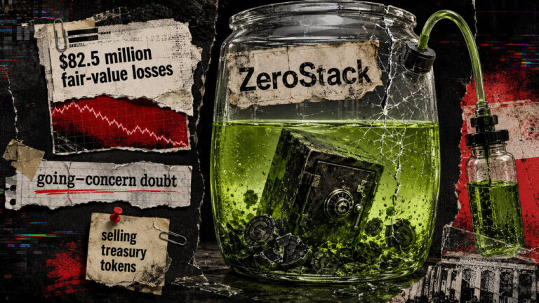 This $163M crypto stash collapsed to just $15M, forcing ZeroStack to literally stake its survival on token rewards