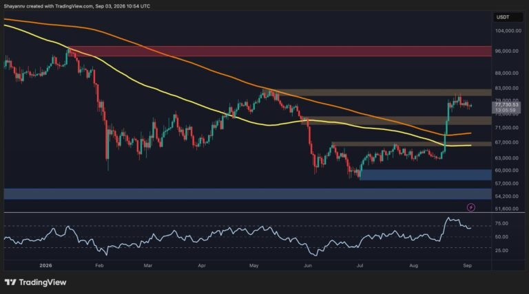 BTC Price Analysis: Bitcoin Rebounds From $76K but Crucial Resistance Remains Above $80K
