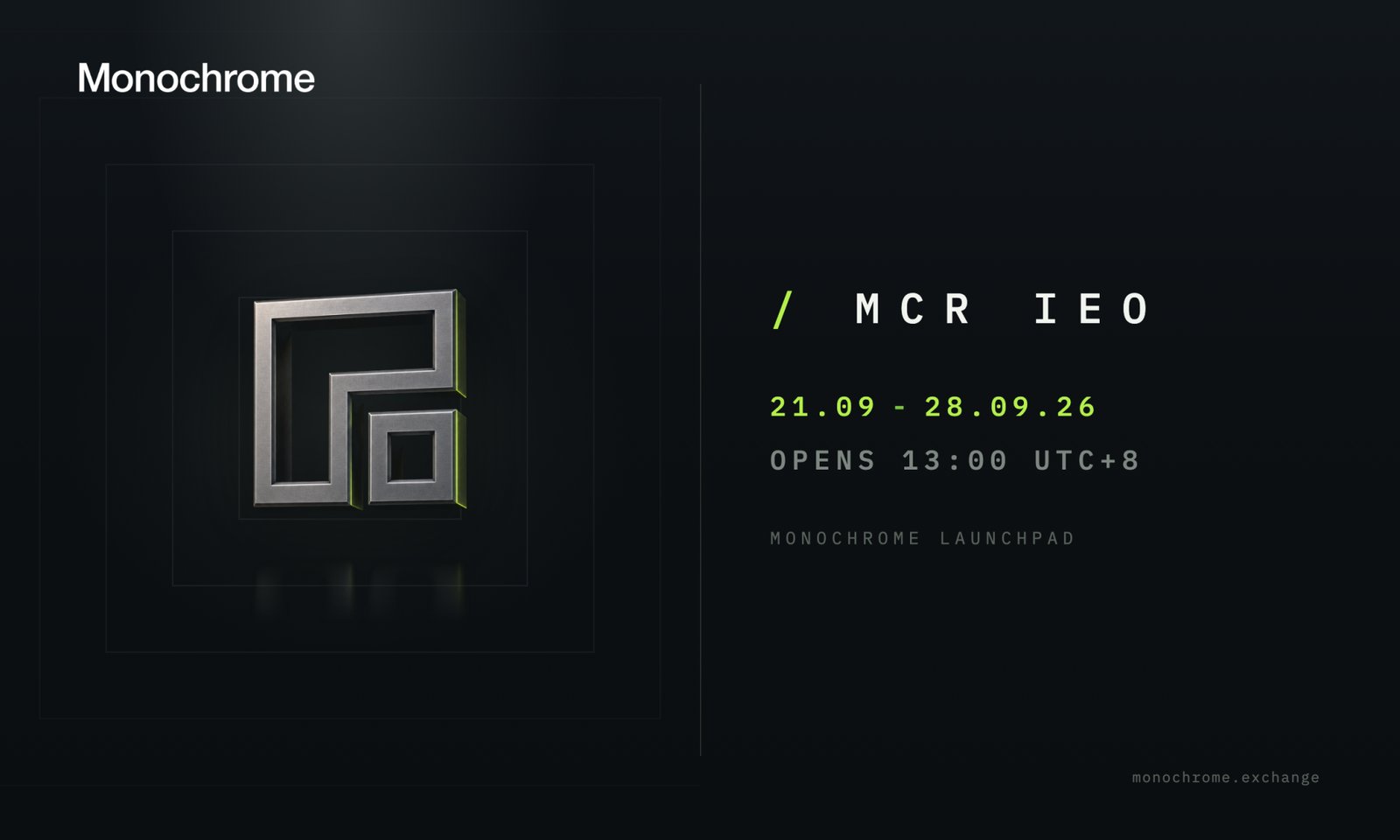 Multi-Asset Trading Venue Monochrome Exchange Announces IEO of Its Native Token, $MCR