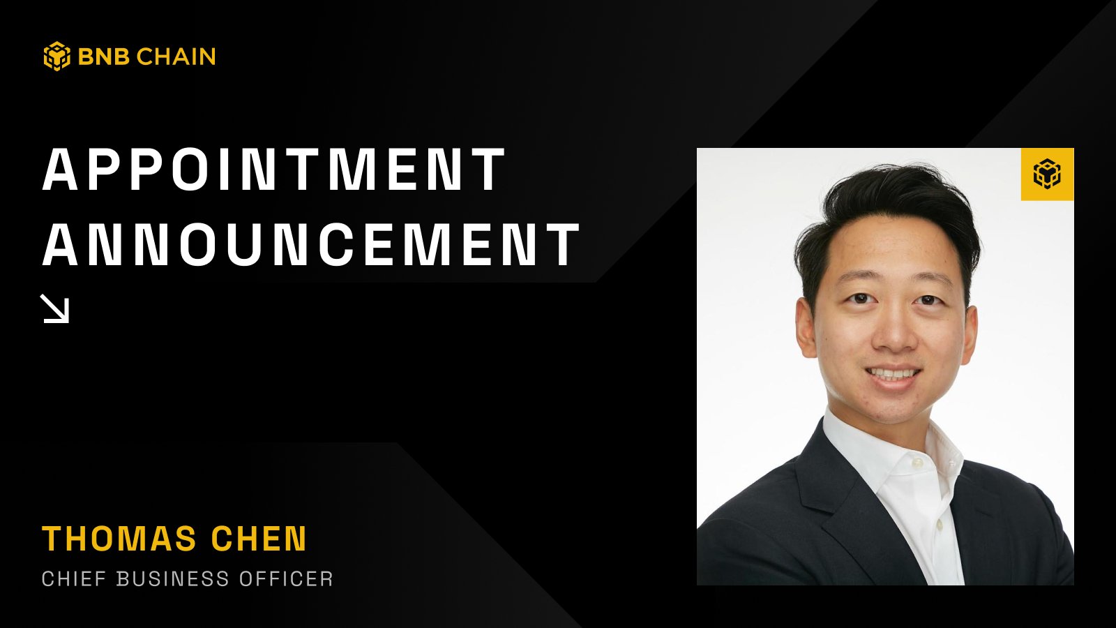 BNB Chain Appoints Thomas Chen as Chief Business Officer