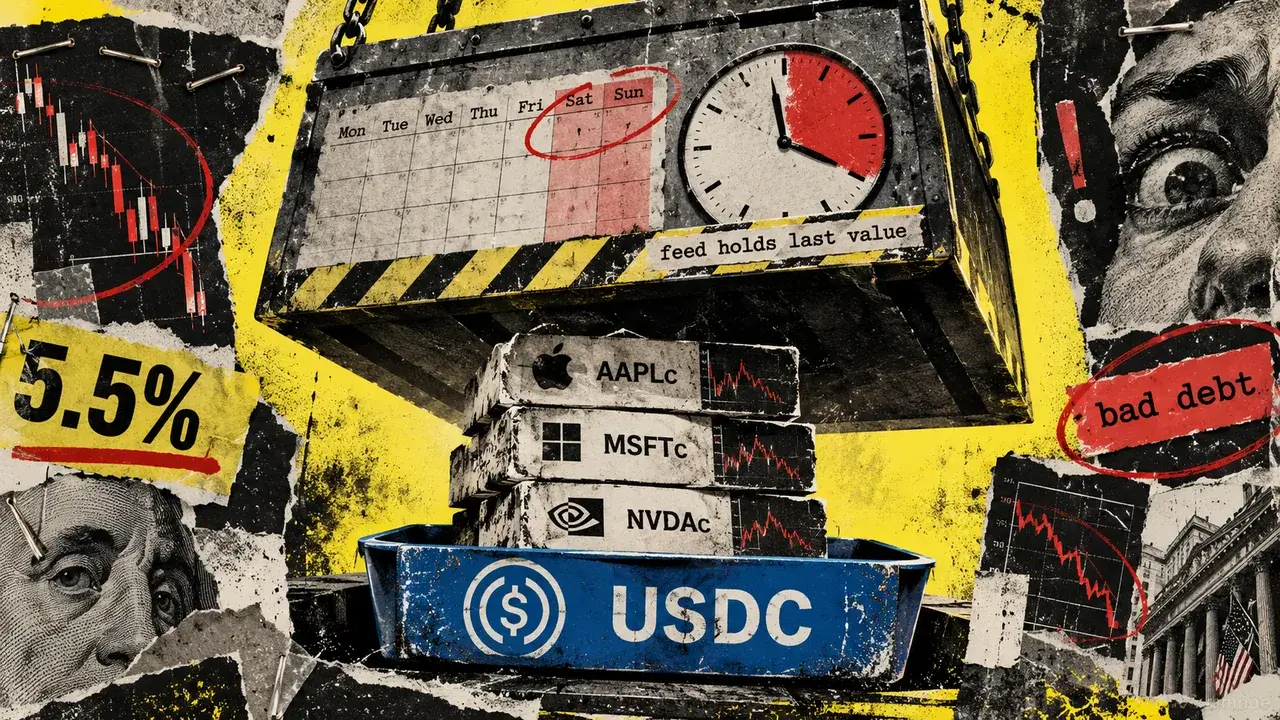 Aave’s live stock-token loans expose USDC lenders to a weekend price gap