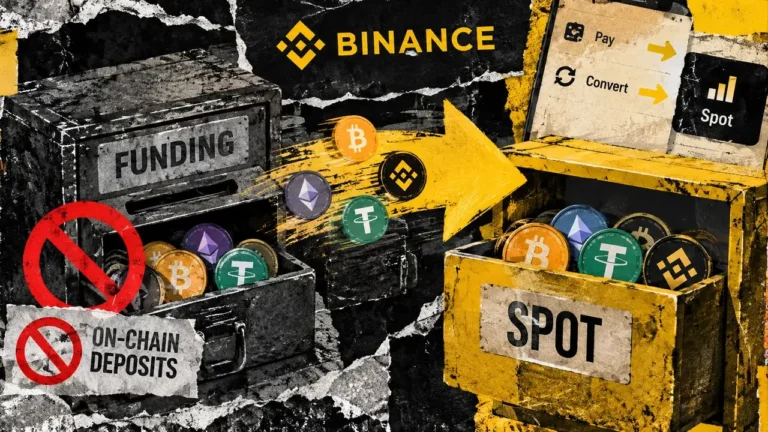 Binance ends Funding Account crypto deposits as Pay and Convert move to Spot