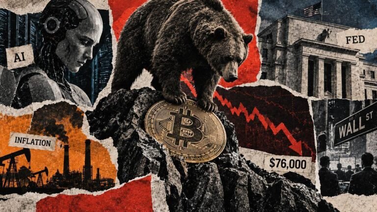Bitcoin’s slide below $77,000 sets up a Monday tech test as AI leaders sound warning