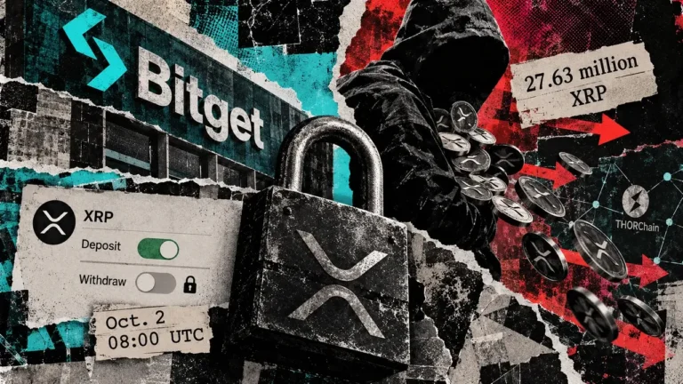 Bitget freezes XRP withdrawals as 27M stolen tokens move
