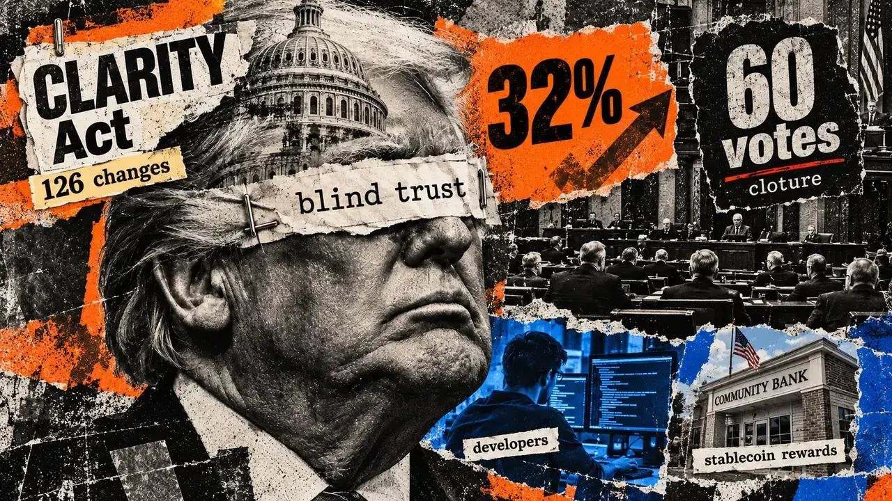 Trump concession sends CLARITY Act odds above 32% before make-or-break Senate vote