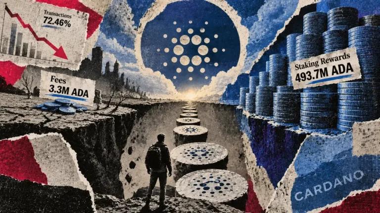 Cardano fees covered just 0.7% of staking rewards as transactions fall 72%