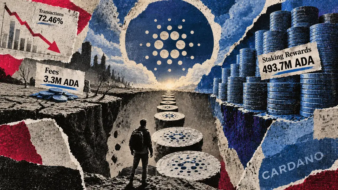 Cardano fees covered just 0.7% of staking rewards as transactions fall 72%