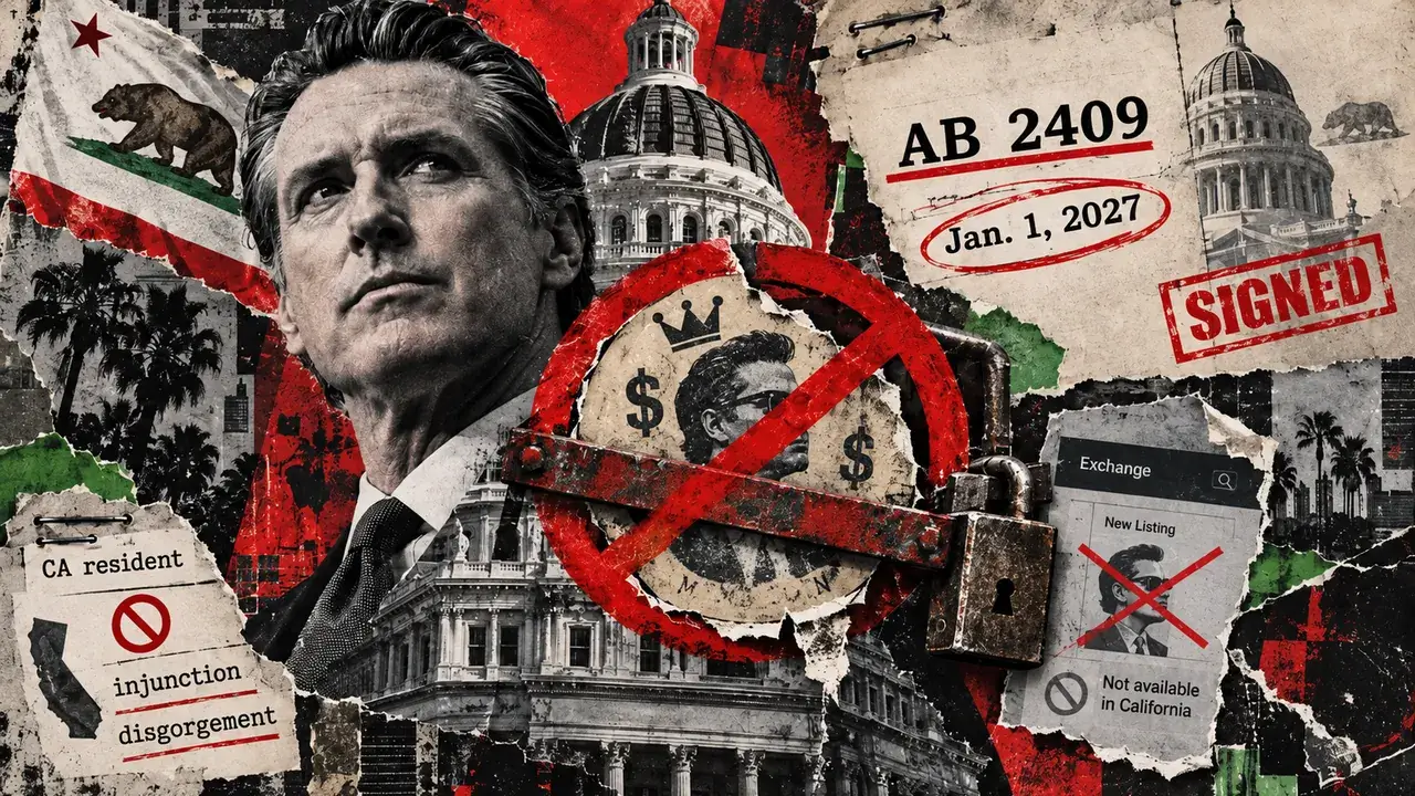 California signs into law restrictions banning public officers from issuing crypto meme coins