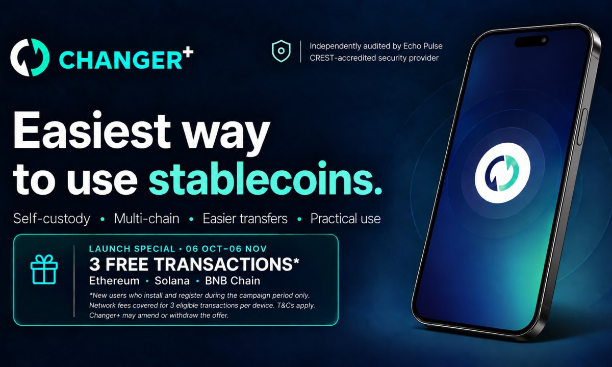 Changer+ Launches Stablecoin-First Self-Custodial Wallet to Make Stablecoins Easier to Use