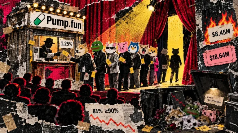 PumpFun is making millions from a market where 81% of memecoins crashed 90%
